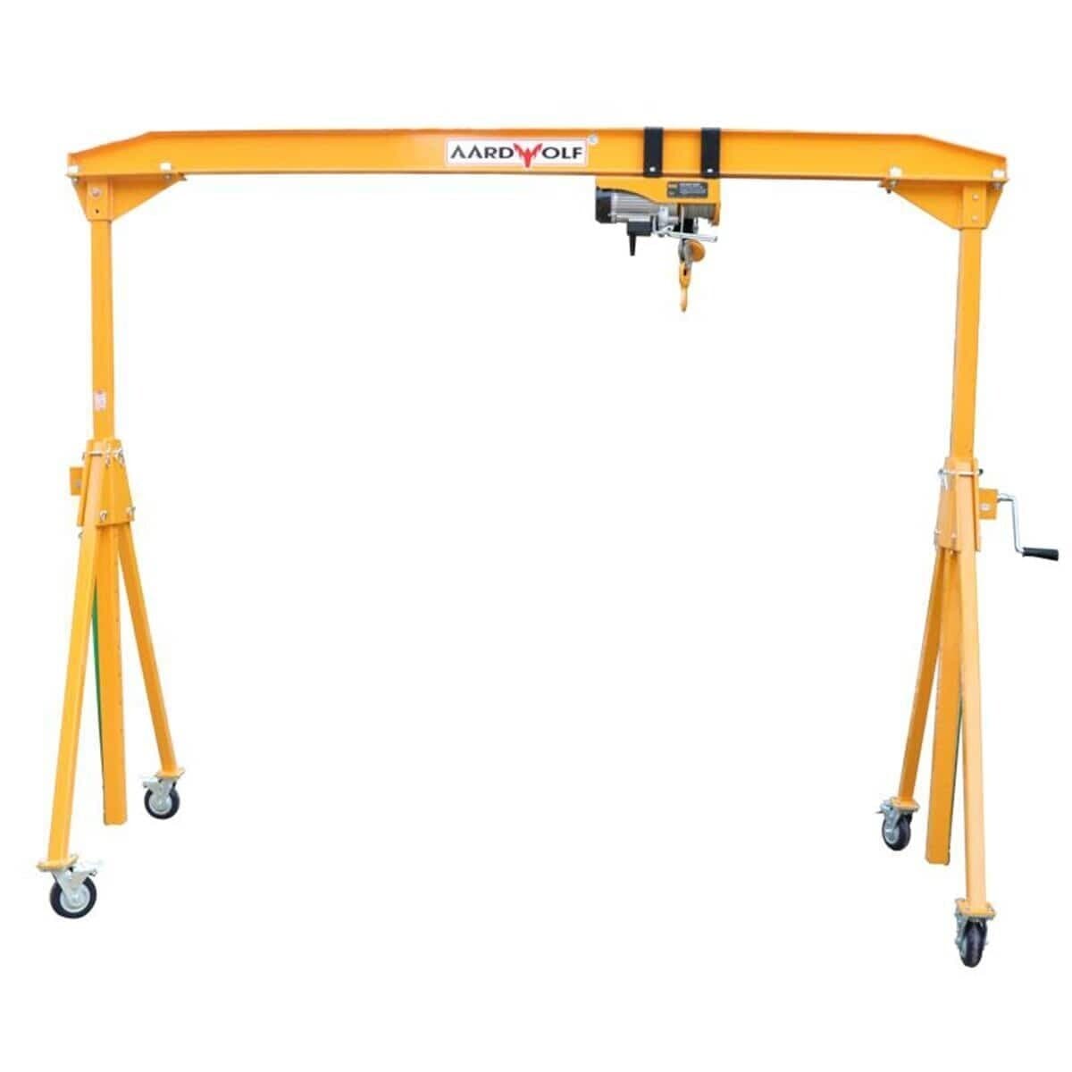 Aardwolf Portable Gantry Crane - Adjustable Steel Workshop Hoist for Heavy Lifting | Perfect for Garage, Warehouse & Construction Sites