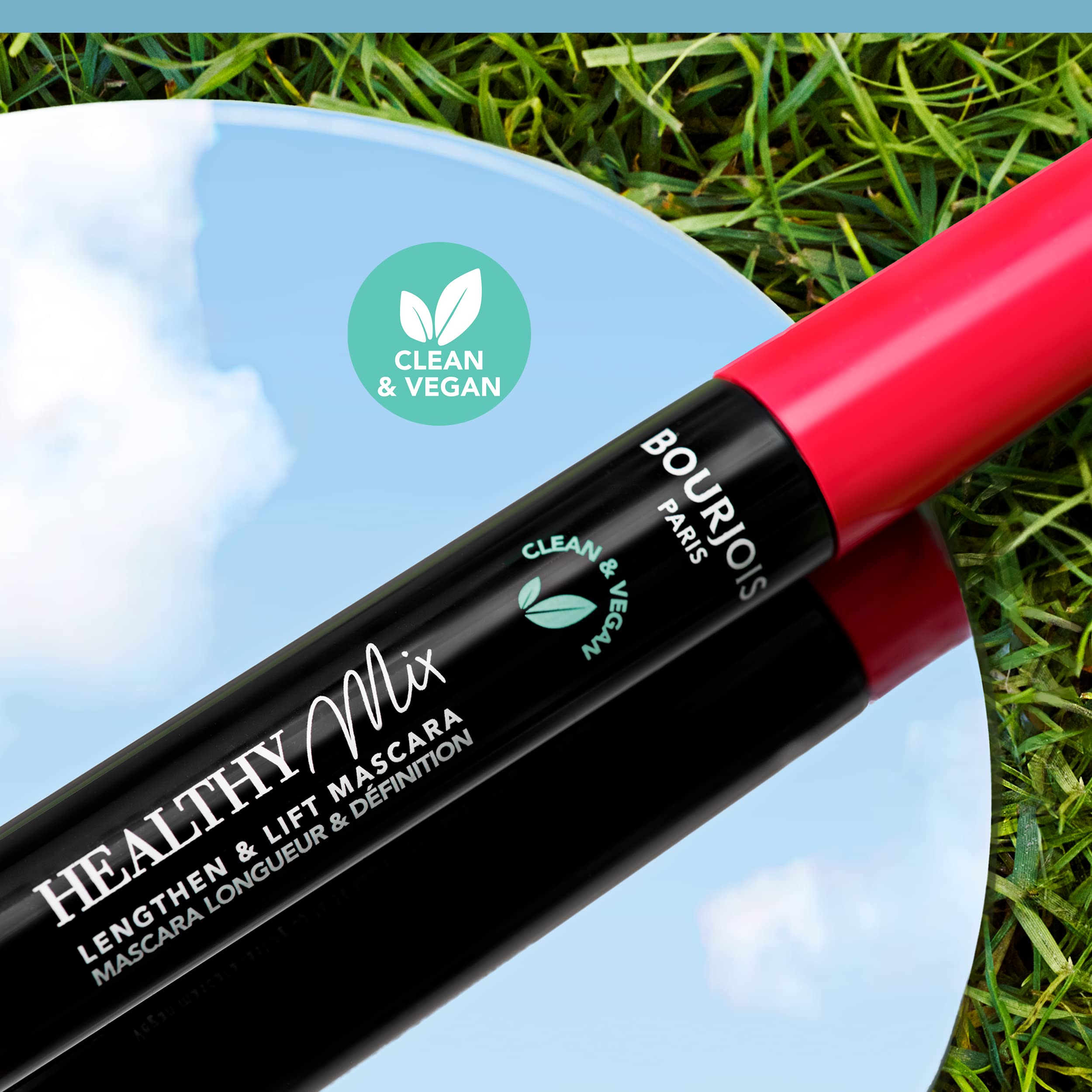 Bourjois Healthy Mix Clean Mascara - 001 Noir Black | Lengthening & Volumizing for Natural Look | Perfect for Everyday Wear & Special Occasions