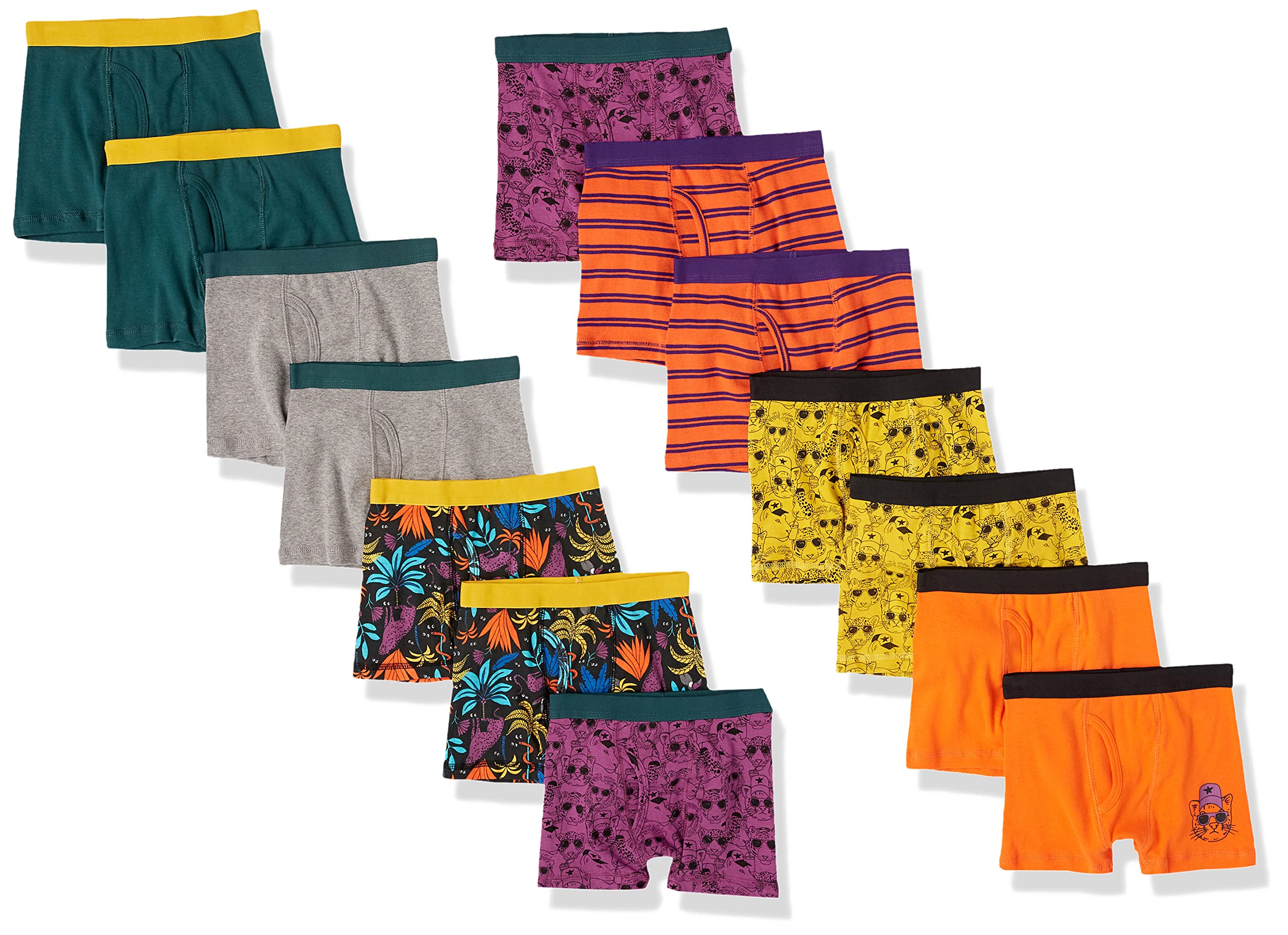 Amazon Essentials Boys' Cotton Boxer Briefs Underwear - Soft & Breathable Multipack (3/5/7 Pack) - Comfortable for School, Sports & Everyday Wear
