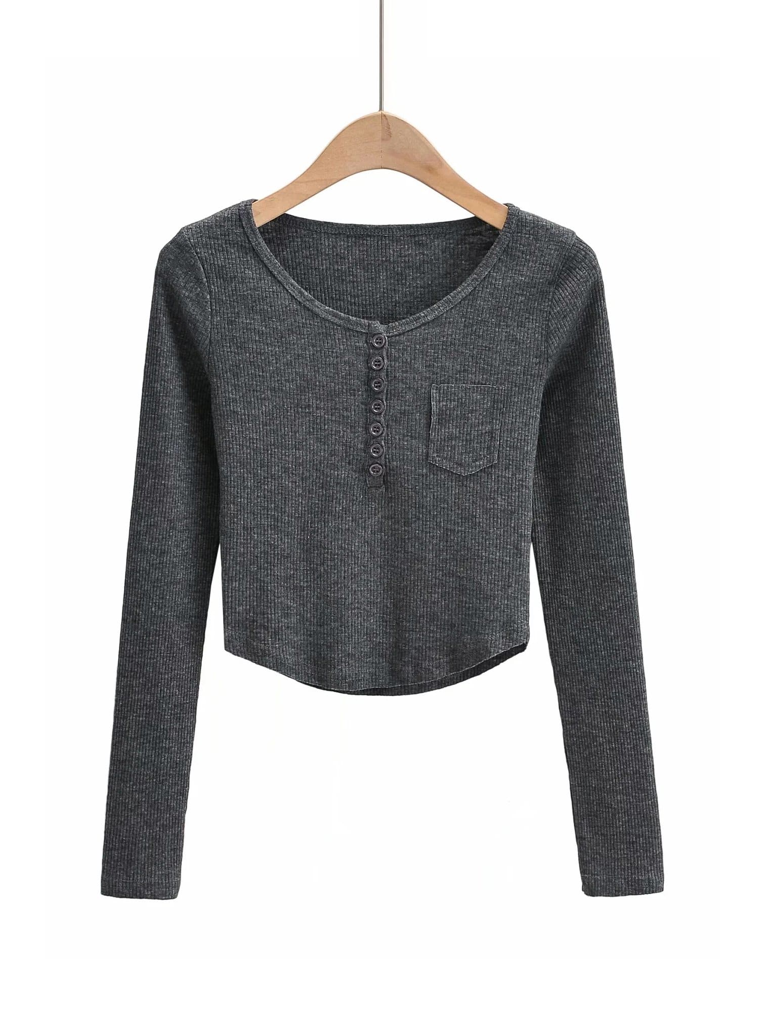 Lovevop Women's Casual Button-Up Long Sleeve T-Shirt - Soft Comfortable Blouse for Everyday Wear, Office & Outfits
