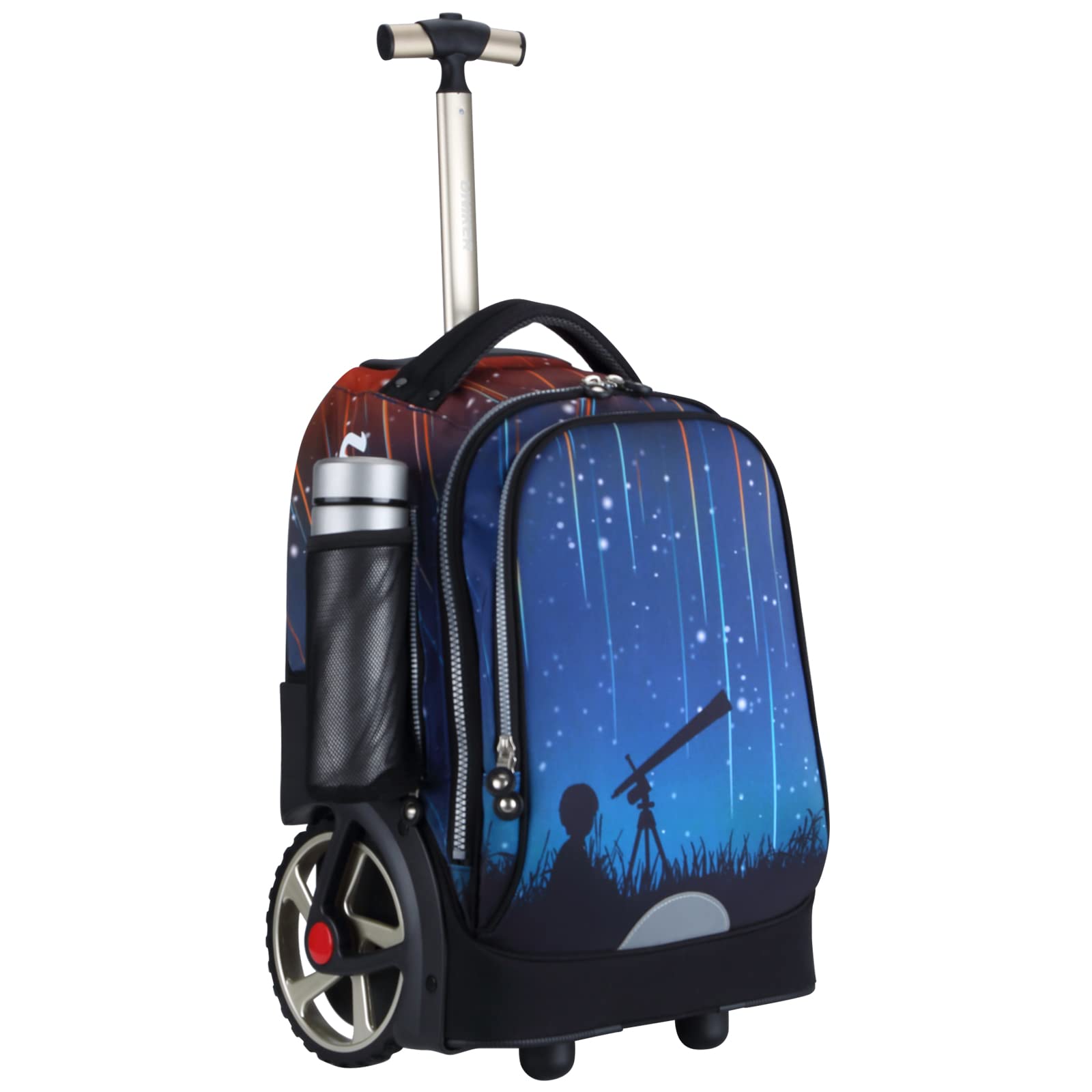 UNIKER Wheeled Rolling Backpack for Boys & Teens - No Straps, Lightweight Travel Bag & School Backpack with Wheels for High School & Middle School Students - Perfect for Commuting, Air Travel, and Daily School Use