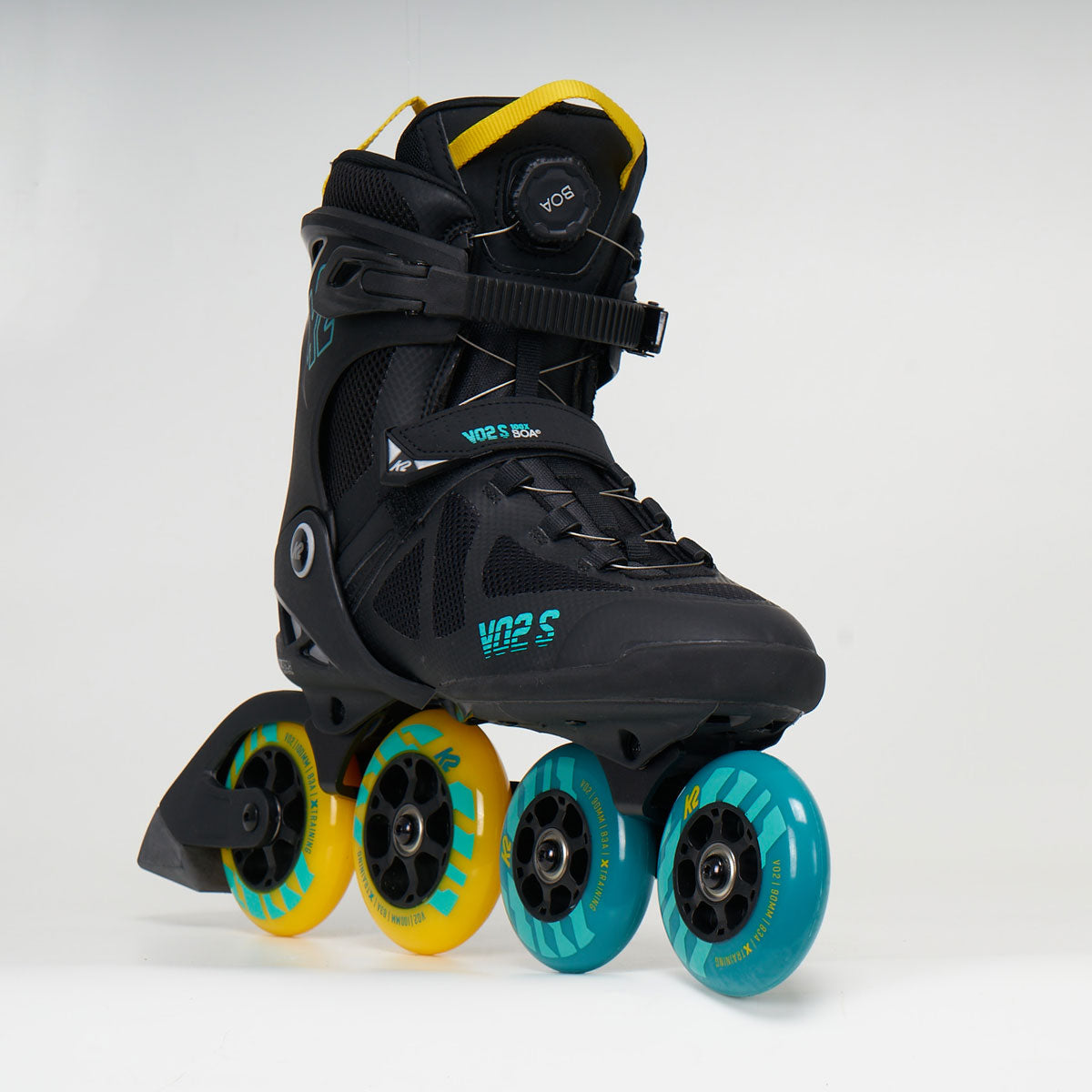 K2 VO2 S 100 X Boa Inline Skates - Blue/Yellow (Hi/Low) - Perfect for Fitness, Speed Skating & Urban Commuting