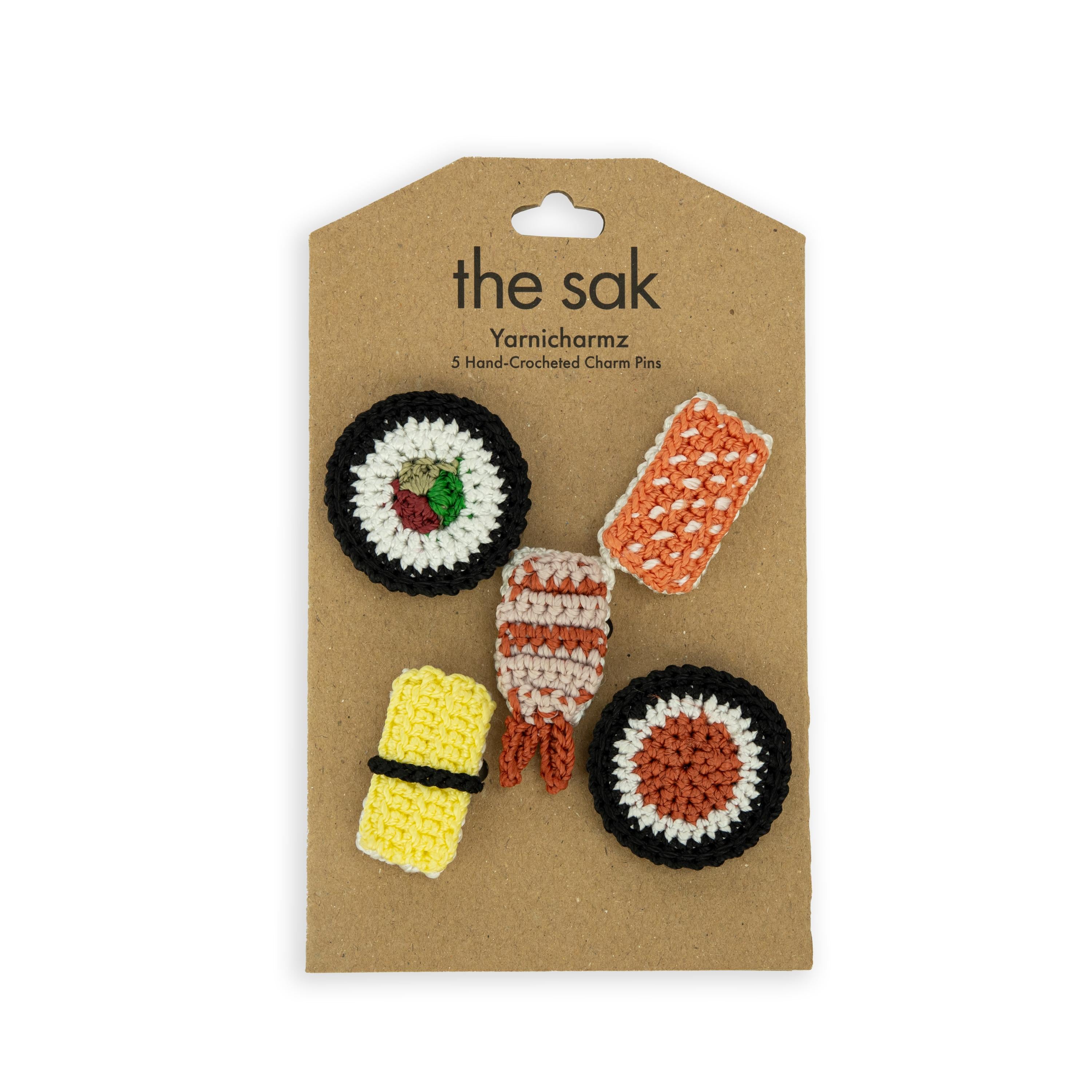 Yarnicharmz 5 Pack Hand Crochet Sushi Kit - DIY Amigurumi Crochet Set for Beginners, Cute Kawaii Sushi Plushies - Perfect for Gifts, Home Decor, and Craft Lovers