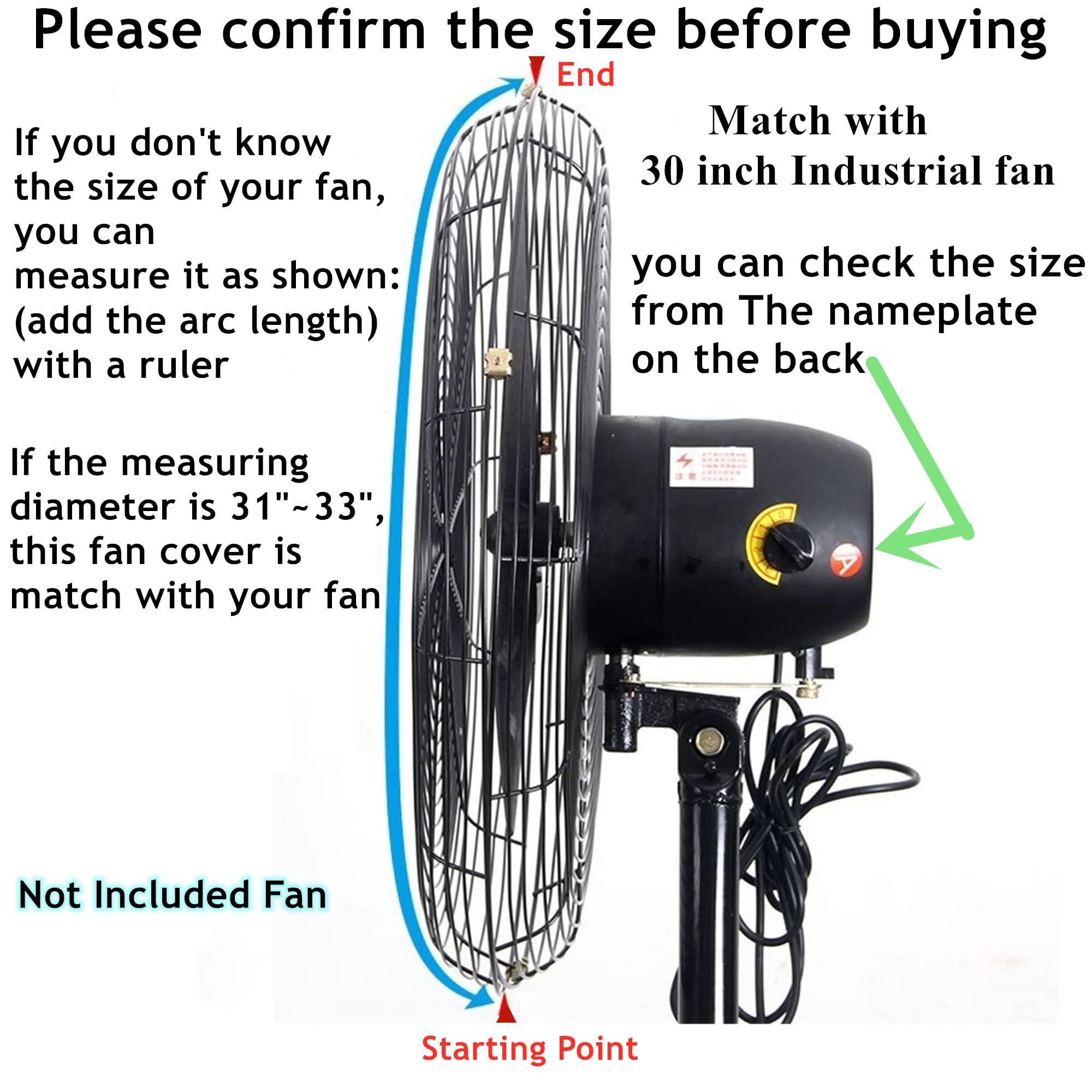 2 Pack 30 Inch Industrial Pedestal Fan Cover - Finger Safety Mesh Guard for Kids, Dust Protection for Home, Office & Shop - Washable & Reusable - Easy Installation - Perfect for Childproofing & Commercial Use