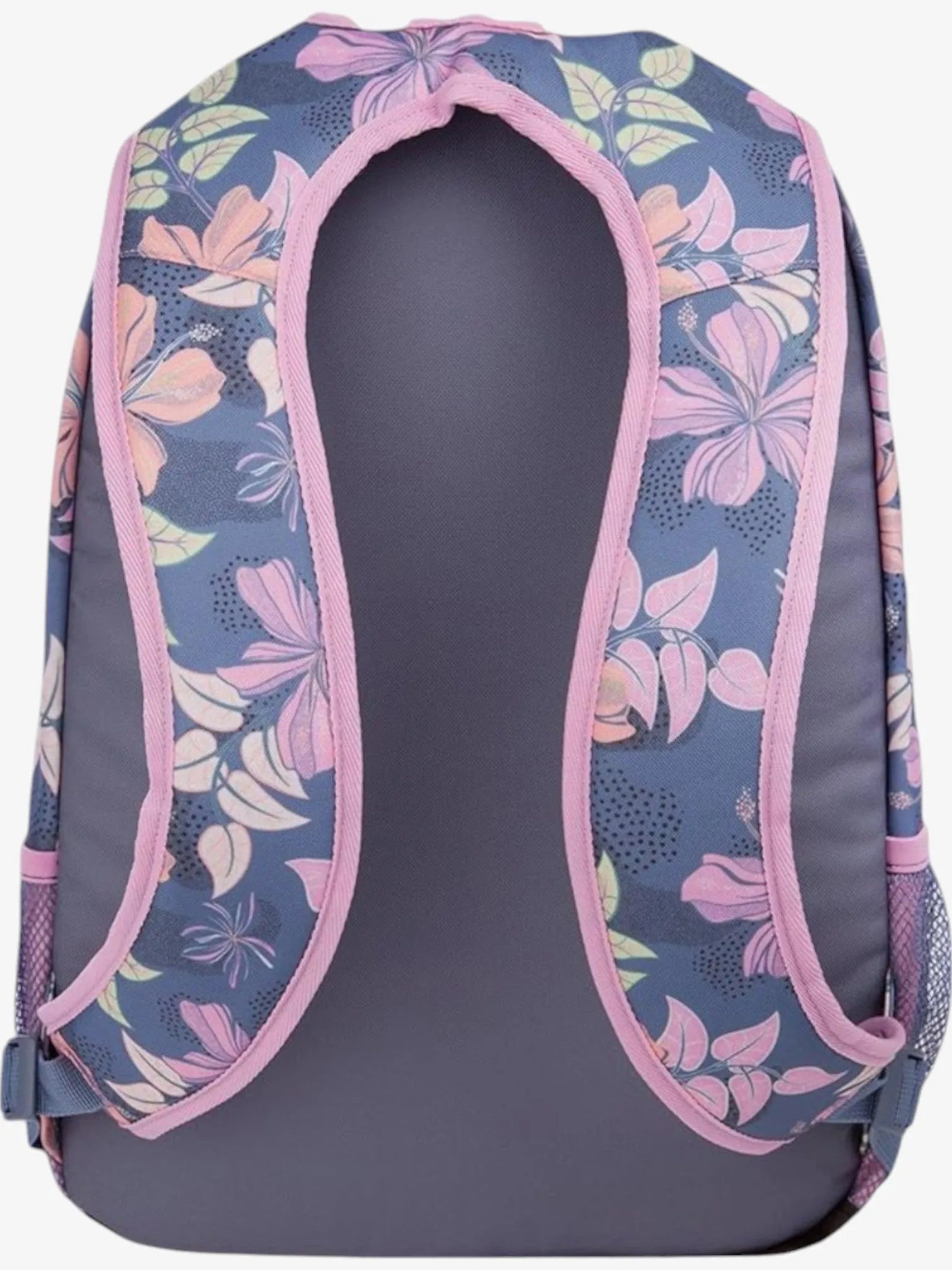 Roxy Shadow Swell Printed Backpack - Blue Pink Floral Design for Women, Perfect for School, Travel & Outdoor Adventures