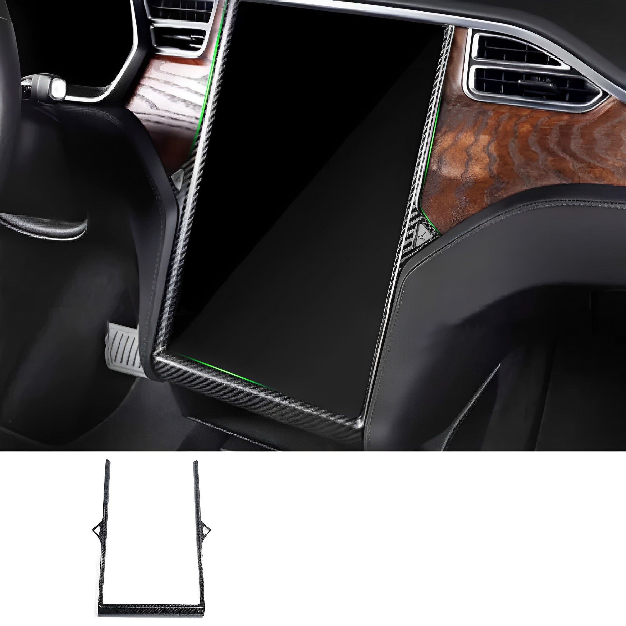 Premium Carbon Fiber Touchscreen Frame Trim for Tesla Model S (2014-2020) & Model X (2014-2021) – Easy Installation Interior Upgrade Kit | Luxury Dashboard Accessory for Tesla Owners | Perfect for Daily Driving & Car Shows