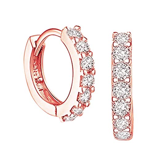 Sparkling Round Hoop Rhinestone Earrings for Women - Luxurious Crystal Zircon Stud Earrings | Valentine's Day Gift, Party Jewelry, Wedding Accessories