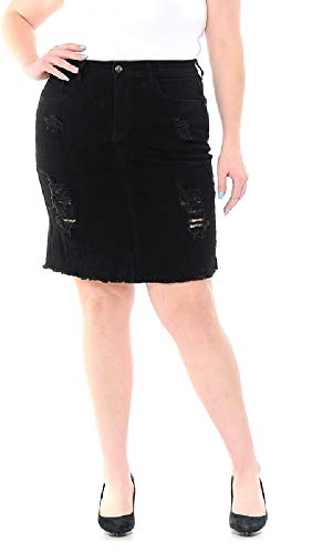 Diamante R41-r Black Distressed Skirt
