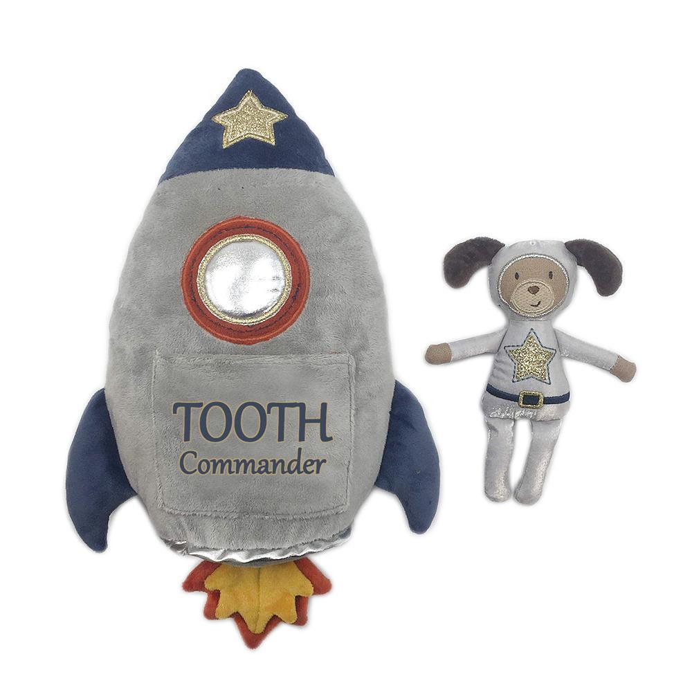 Tooth Commander Spaceship Pillow & Plush Doll Set for Kids - Fun Bedroom Decor & Playtime Companion