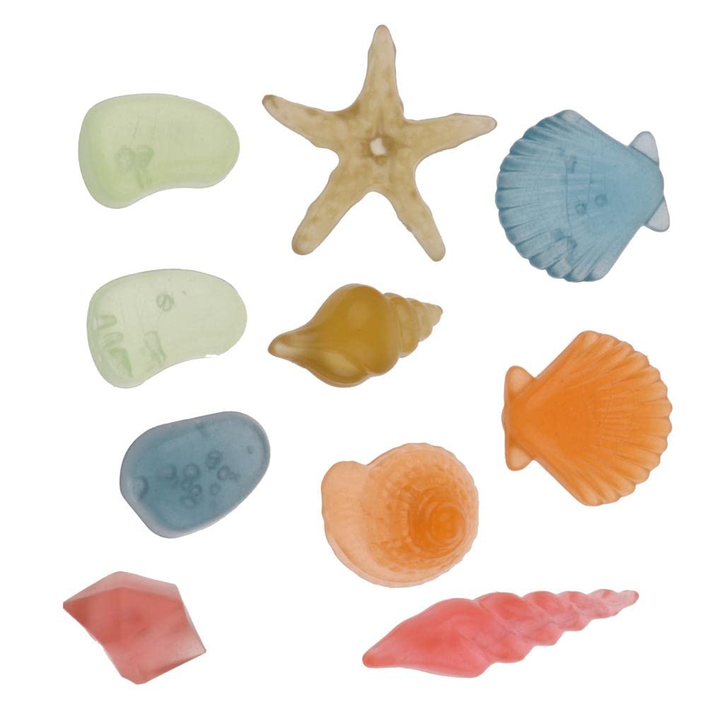 10PCS Glow in The Dark Resin Aquarium Decorations - Cichlid Fish Tank Ornaments for Freshwater & Saltwater Aquariums - Perfect for Home, Office, or Kids' Fish Tank Setup