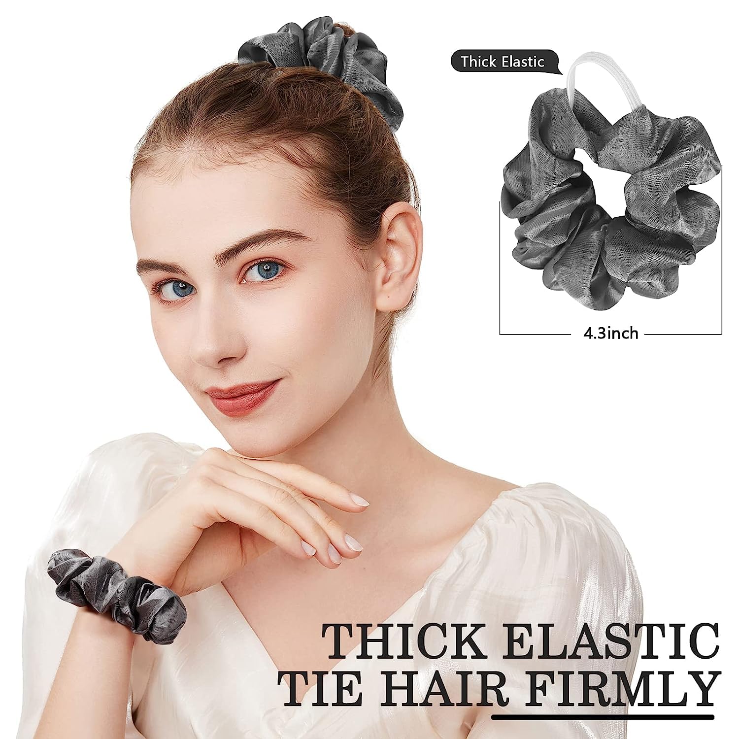 Premium Velvet Satin Hair Scrunchies for Women & Girls - Super Soft, Elastic Hair Ties (15-Pack) - Perfect for Workouts, Office, and Everyday Styling