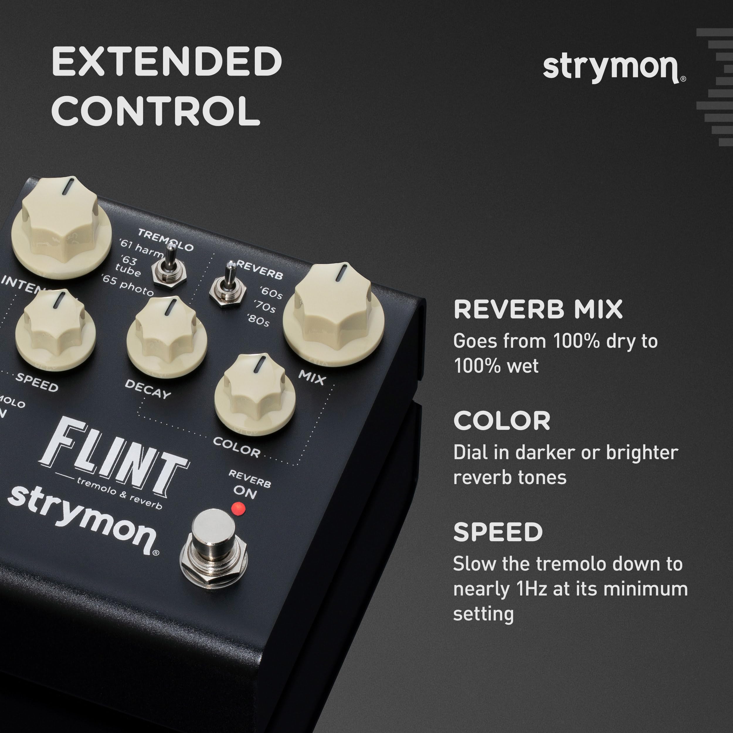 Strymon Flint V2 Tremolo & Reverb Guitar Effects Pedal - Professional Multi-Effects Processor for Electric/Acoustic Guitar, Synth, Vocals & Keyboards - Perfect for Live Performances, Studio Recording & Home Practice