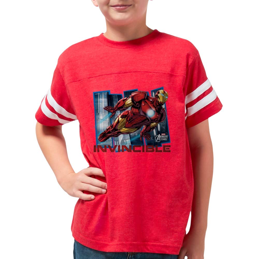 Iron Man Invincible Youth Football Jersey - Marvel Superhero Sports T-Shirt for Kids & Teens - Perfect for Football Games, Cosplay & Superhero Fan Gifts