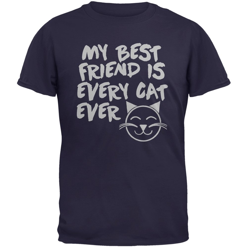 My Best Friend Is Every Cat Ever Navy Youth T-Shirt for School, Playdates, and Casual Outings