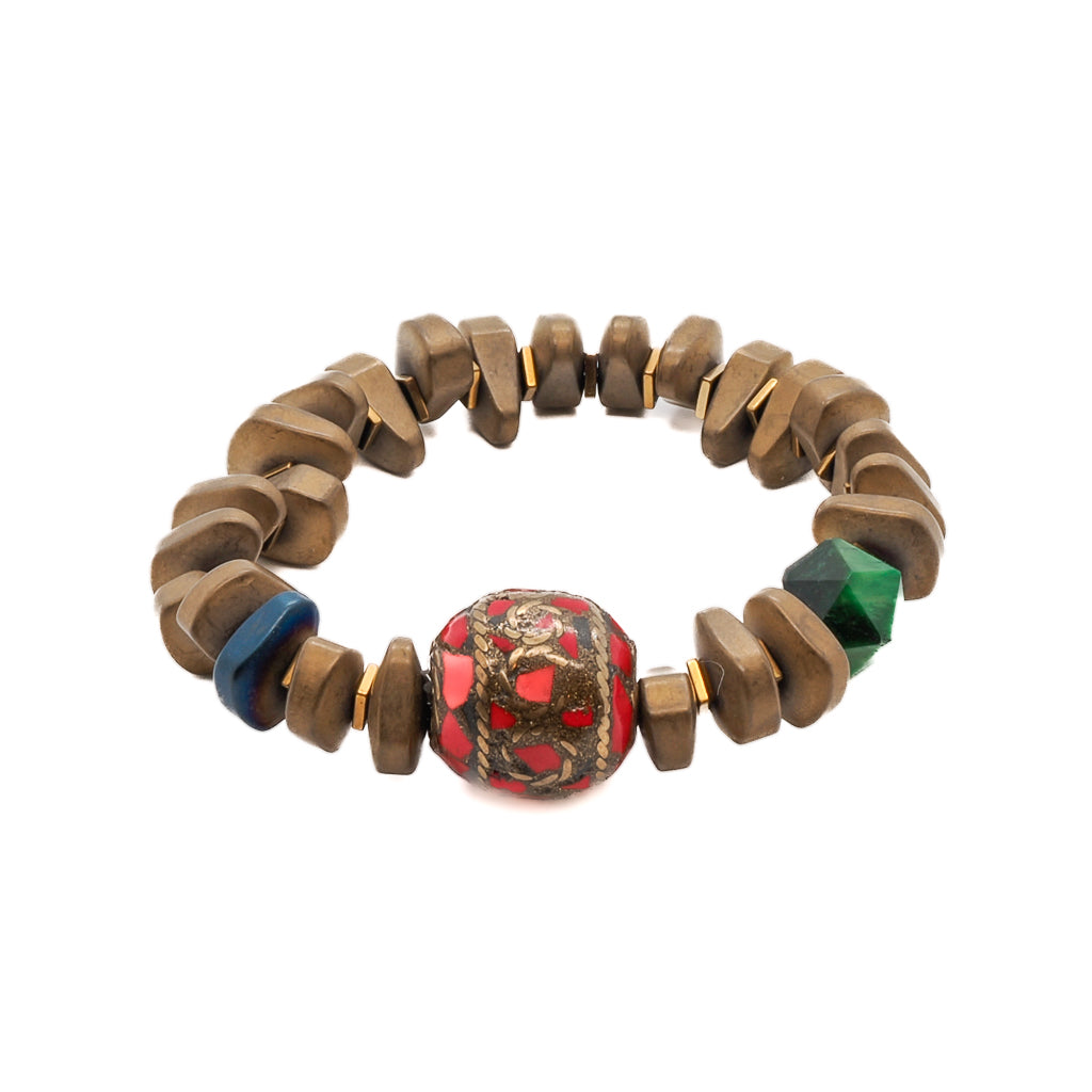 Handmade Vintage Nepal Bracelet - Authentic Silver & Beaded Boho Jewelry for Women - Perfect for Festivals, Travel & Everyday Wear