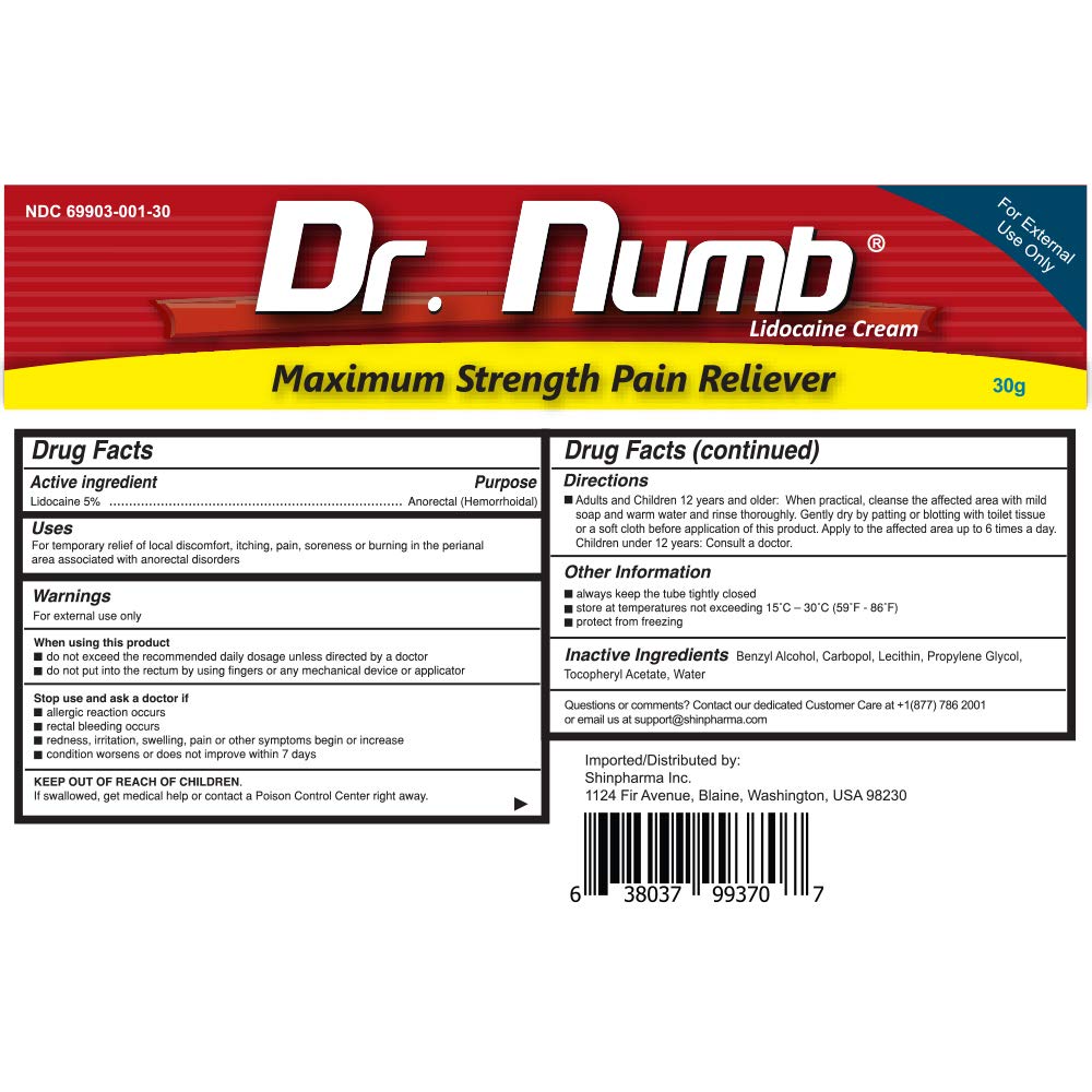 Dr. Numb 5% Lidocaine Numbing Cream - Maximum Strength Topical Anesthetic for Tattoos, Piercings & Microneedling - Pain Relief Cream for Waxing, Hemorrhoids & Cosmetic Procedures - 30g (5 Pack) - Perfect for Tattoo Artists, Body Piercing & Skincare Treatments