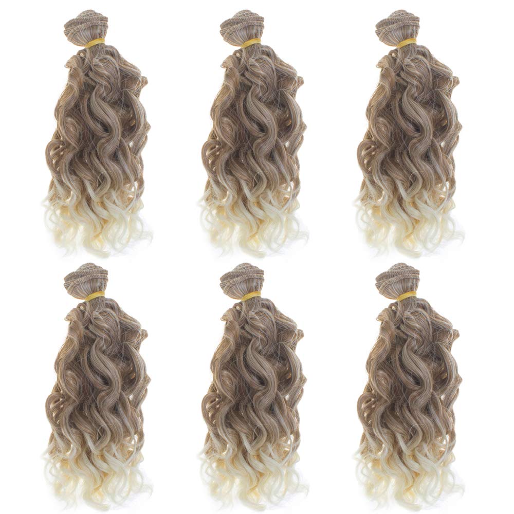 AIDOLLA 6PCS DIY Doll Wigs - Straight & Curly Synthetic Hair for BJD SD Dolls (1/3 1/4 1/6) - Perfect for Cosplay & Collectibles