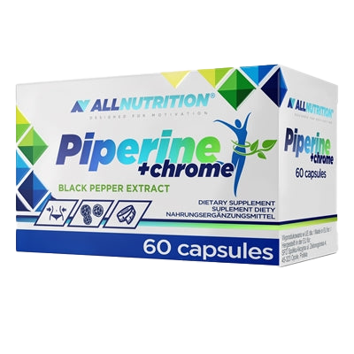 Allnutrition Piperine + Chromium Supplement - 60 Capsules for Weight Management & Metabolism Support | Boost Energy & Nutrient Absorption