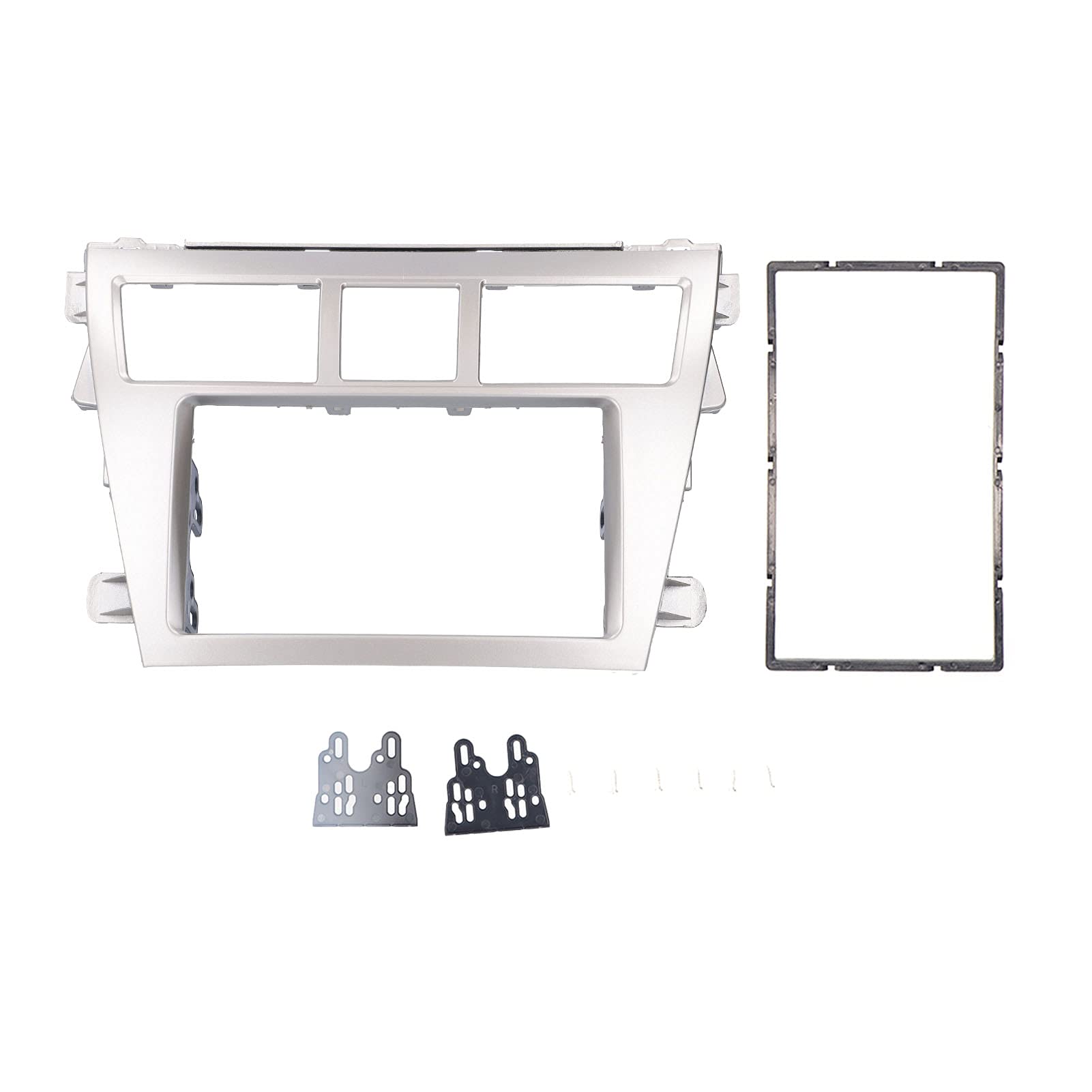Universal 2-Din Car Dashboard GPS Navigation Trim Cover - Stereo Refit Panel Kit Frame Compatible with Toyota Vios, Belta & Yaris Sedan | Perfect for Car Audio Upgrade & Interior Customization