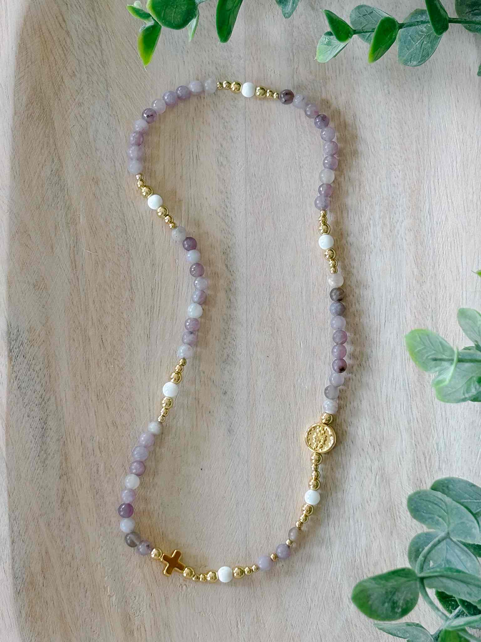 Elegant Lilac Wrap Rosary Bracelet for Women - Stylish Catholic Prayer Jewelry for Daily Wear & Special Occasions