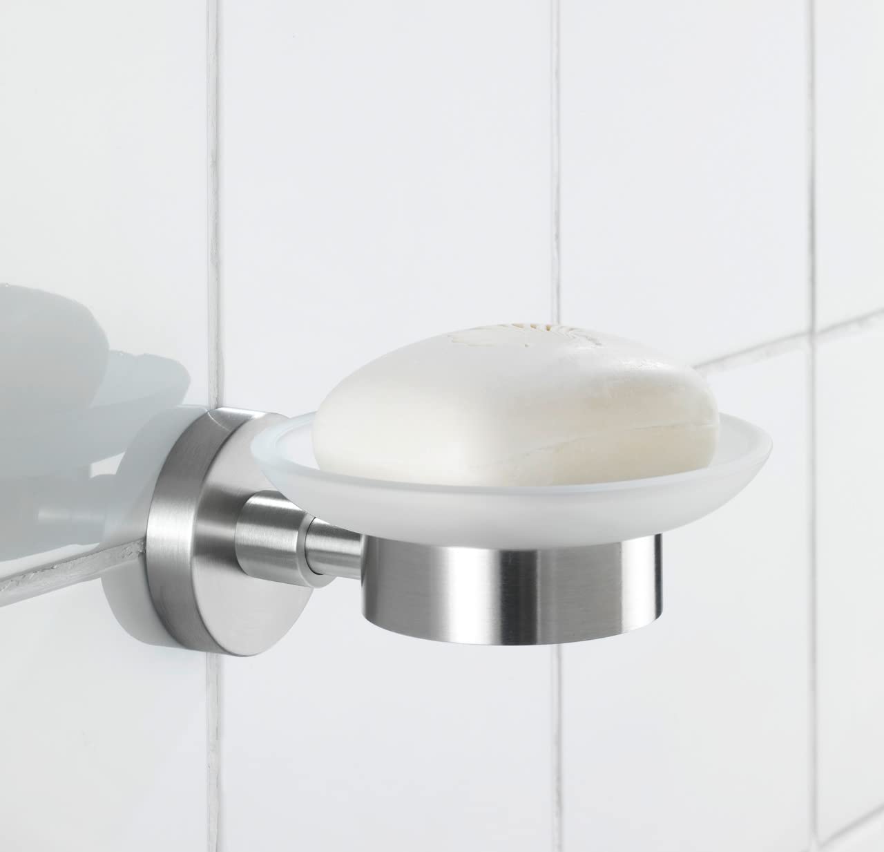Wenko Bosio Stainless Steel Soap Dish - Silver & Transparent Design | Rustproof Bathroom Organizer for Showers, Sinks & Countertops
