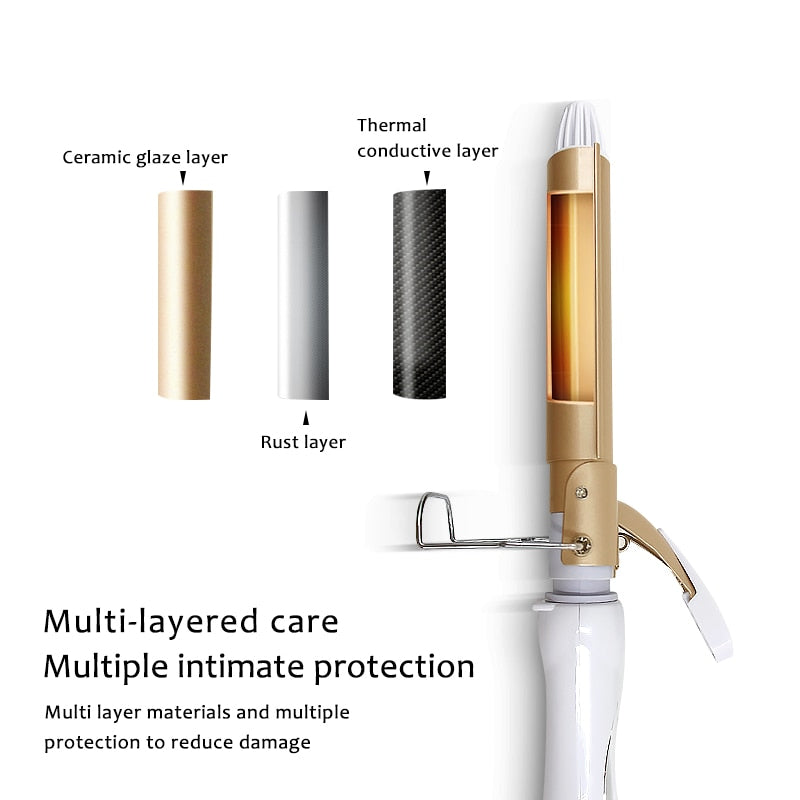 Professional Hair Curling Iron Wand - 1 Inch Ceramic Tourmaline Barrel for Long Lasting Curls & Waves - Perfect for Salon, Home Styling & Special Occasions