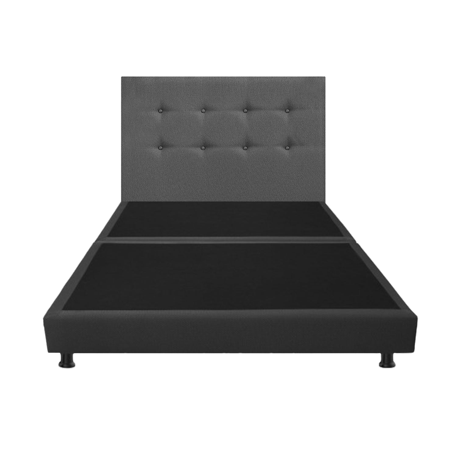 Split Bed Base with Dublin Gray Headboard 160x190cm with Legs - Modern Bed Frame for Small Spaces, Guest Rooms & Apartments