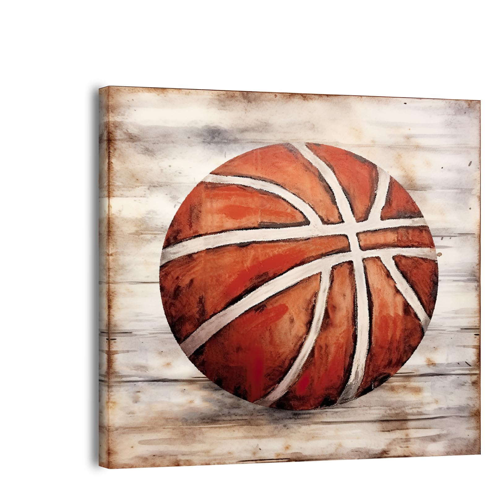 Basketball Wall Art Prints - Inspirational Sports Canvas Posters for Boys Room, Bedroom, Living Room, Gym & Office Decor - 24x24 Inch - Perfect for Basketball Lovers & Sports Themed Spaces