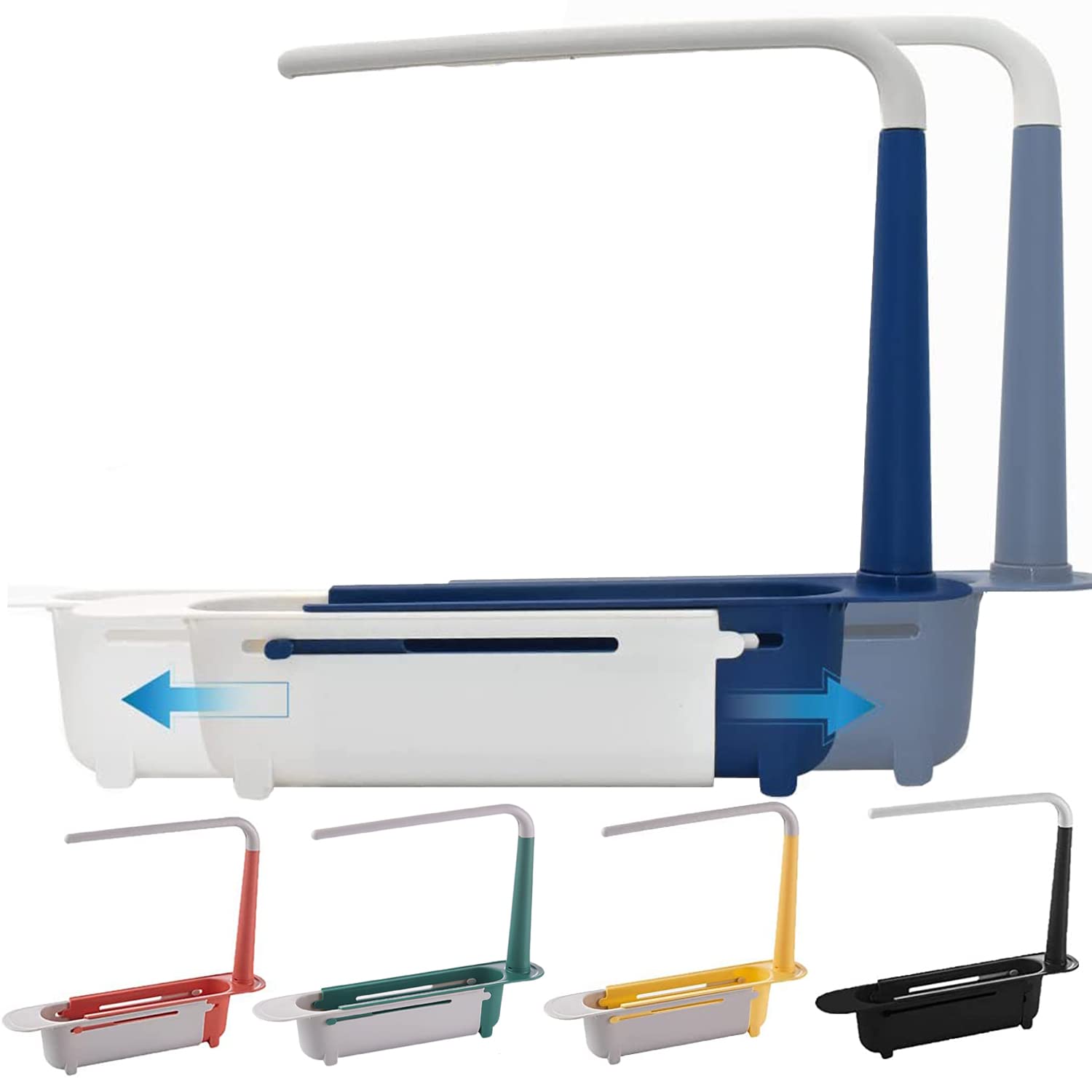 2022 Upgraded Telescopic Sink Shelf Organizer - Expandable Kitchen Sink Storage Rack for Dishes, Sponges & Cleaning Supplies - Space Saving Solution for Small Kitchens & Bathrooms - Perfect for Home Organization & Clutter-Free Countertops