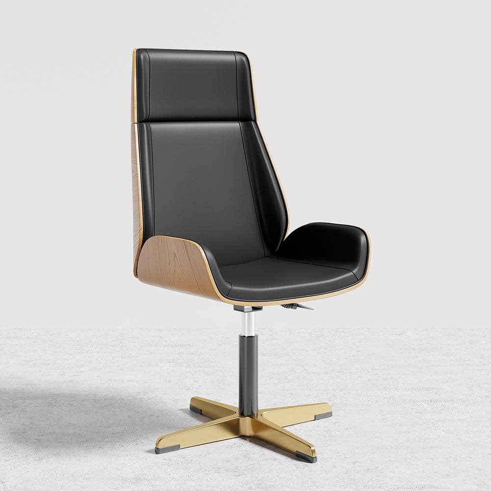 Premium Leather Modern Home Office Chair - Ergonomic High Back Executive Desk Chair with Lumbar Support - Perfect for Working from Home, Gaming & Conference Rooms