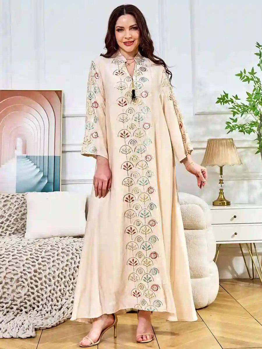 Elegant Sequin Eid Caftan Dress for Women - Glamorous Kaftan Gown for Celebrations, Evening Parties & Special Occasions | Perfect for Eid, Weddings, and Festive Events