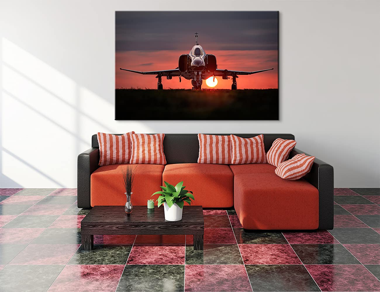 F-4 Phantom II Military Aircraft Wall Art - 24x36 Inch Aviation Decor Poster for Home, Office & Man Cave - Fighter Jet Painting, Room Decor & Gift for Aviation Enthusiasts