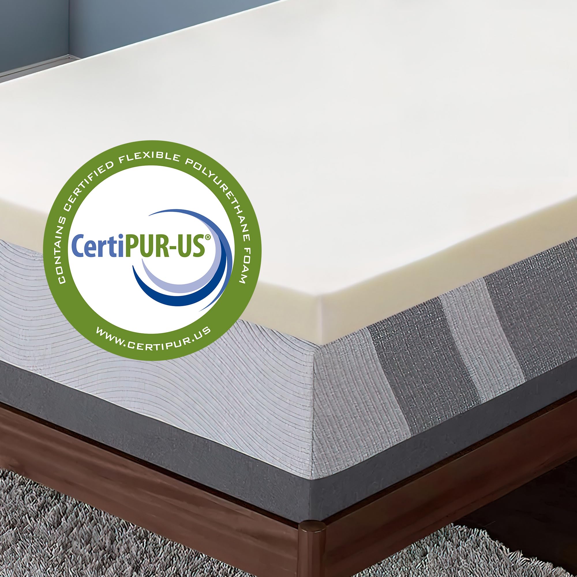 2-Inch High Density Spring Coil Foam Mattress Topper - Full Size Bed Comfort Enhancer for Pressure Relief & Back Support | Perfect for Guest Beds, Dorm Rooms & Home Use