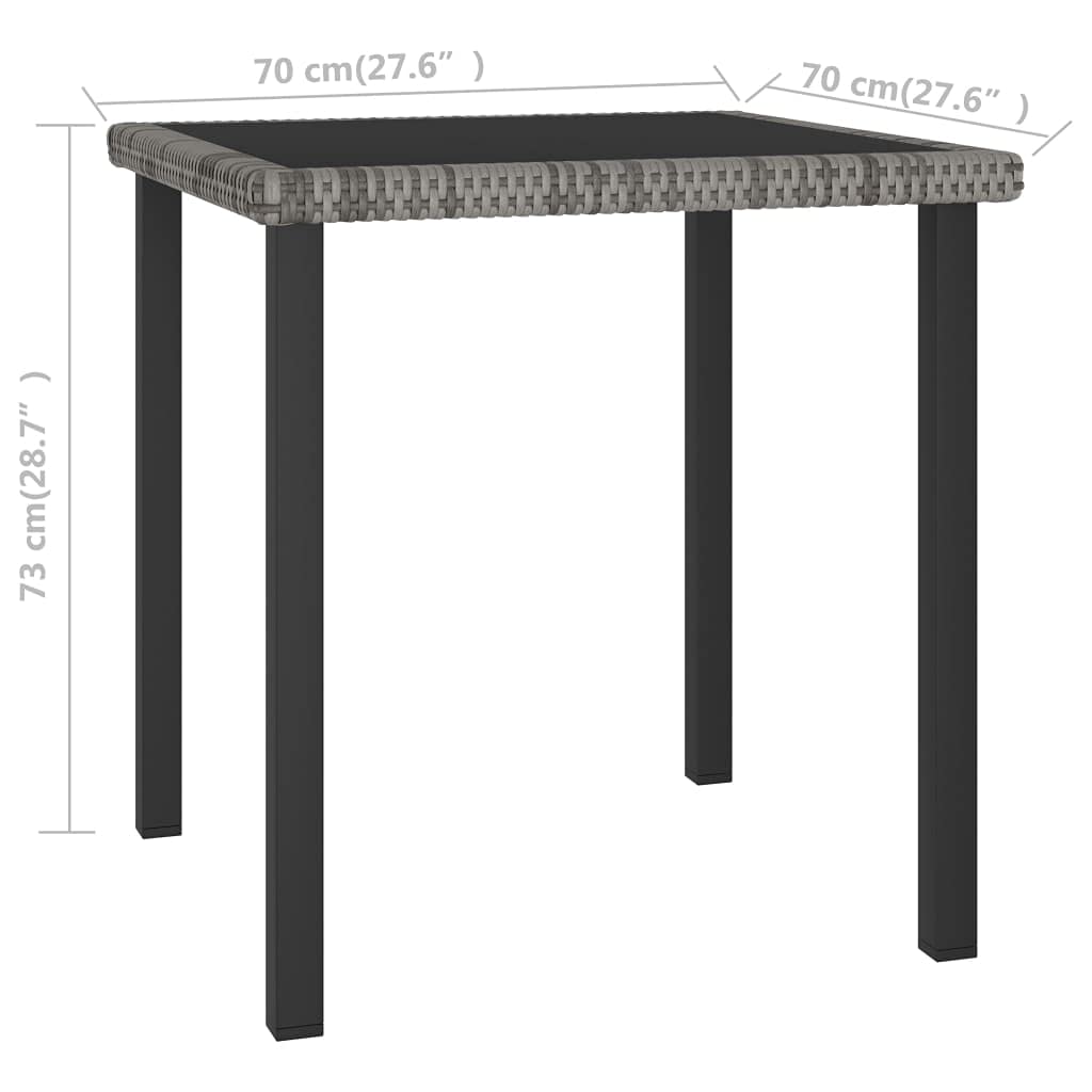 Gray Outdoor Patio Dining Table 27.6