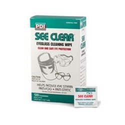 Premium See Clear Eye Glass Cleaning Wipes - 120 Count per Pack (12 Packs per Case) - Streak-Free Lens Cleaner for Glasses, Sunglasses & Screens - Ideal for Home, Office & Travel Use