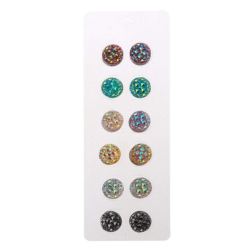 CUCUDAI 12 Pack Rhinestone Magnetic Scarf Brooch - Round Hijab Pins Kit with Secure Magnetic Closure for Muslim Women - Elegant Hijab Accessories for Daily Wear, Weddings & Special Occasions