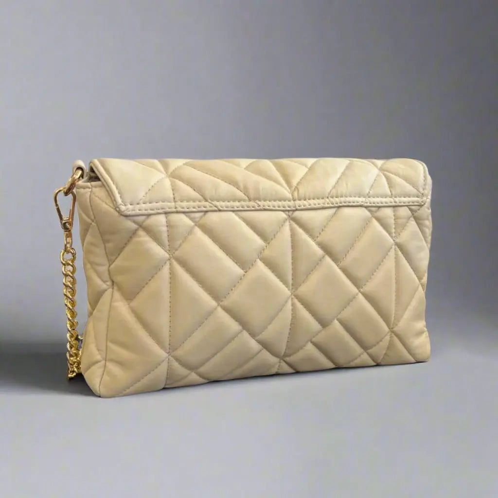 Quilted Soft Leather Crossbody Bag with Chain Strap - Stylish Women's Shoulder Purse for Daily Use, Work & Evening Out
