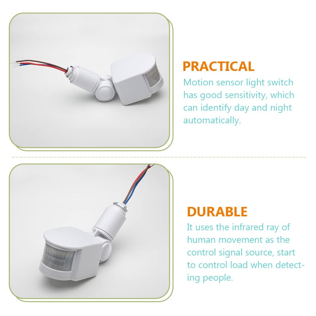 Operitacx 12V PIR Motion Sensor Controller for Outdoor Lights - White ABS Probe Human Body Detection - Perfect for Garden, Pathway, and Security Lighting