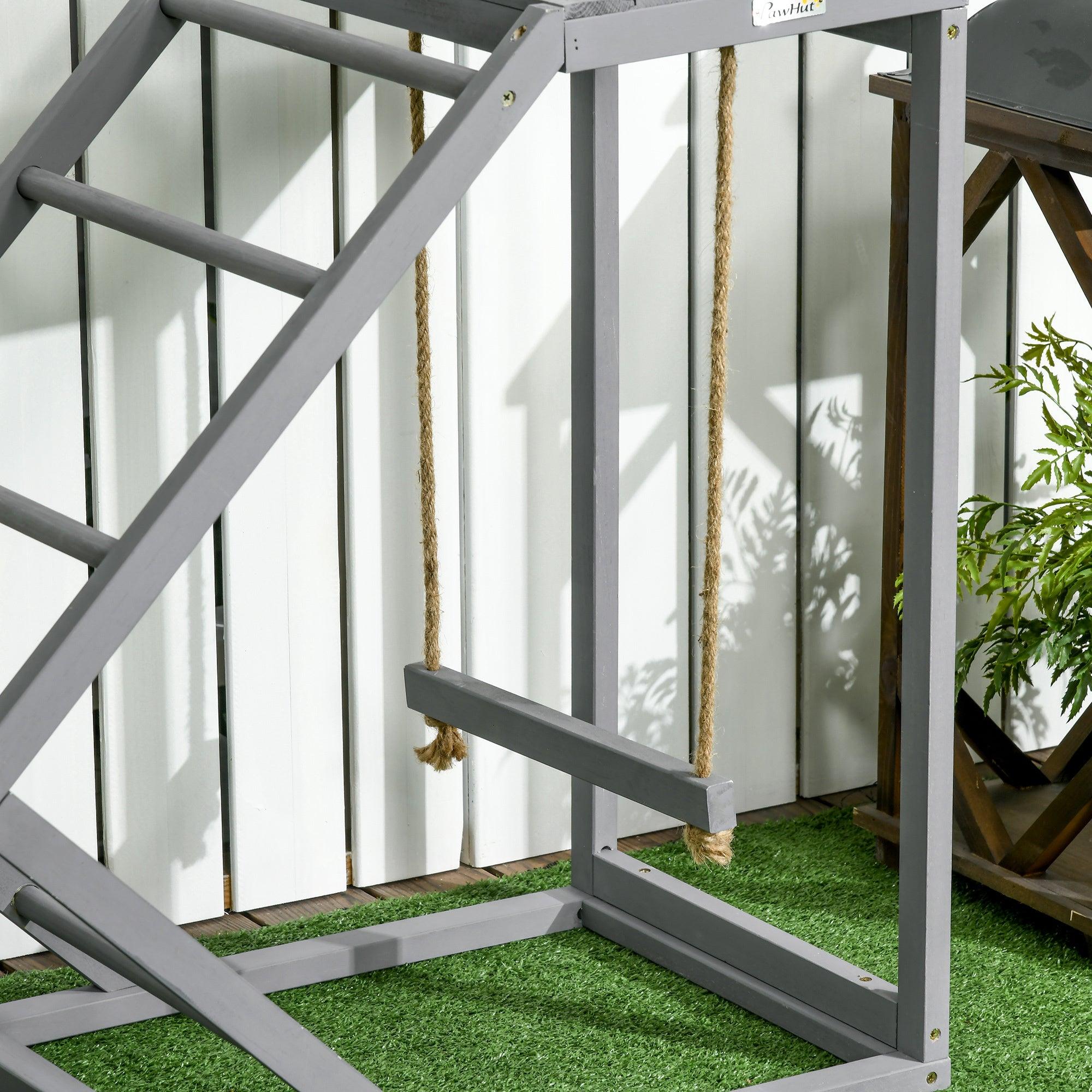 Healthy Chicken Swing Set with Perches & Ladder - Durable Gray Chicken Coop Toy for Happy Hens | Perfect for Backyard Coops, Farm Play & Poultry Enrichment Activities
