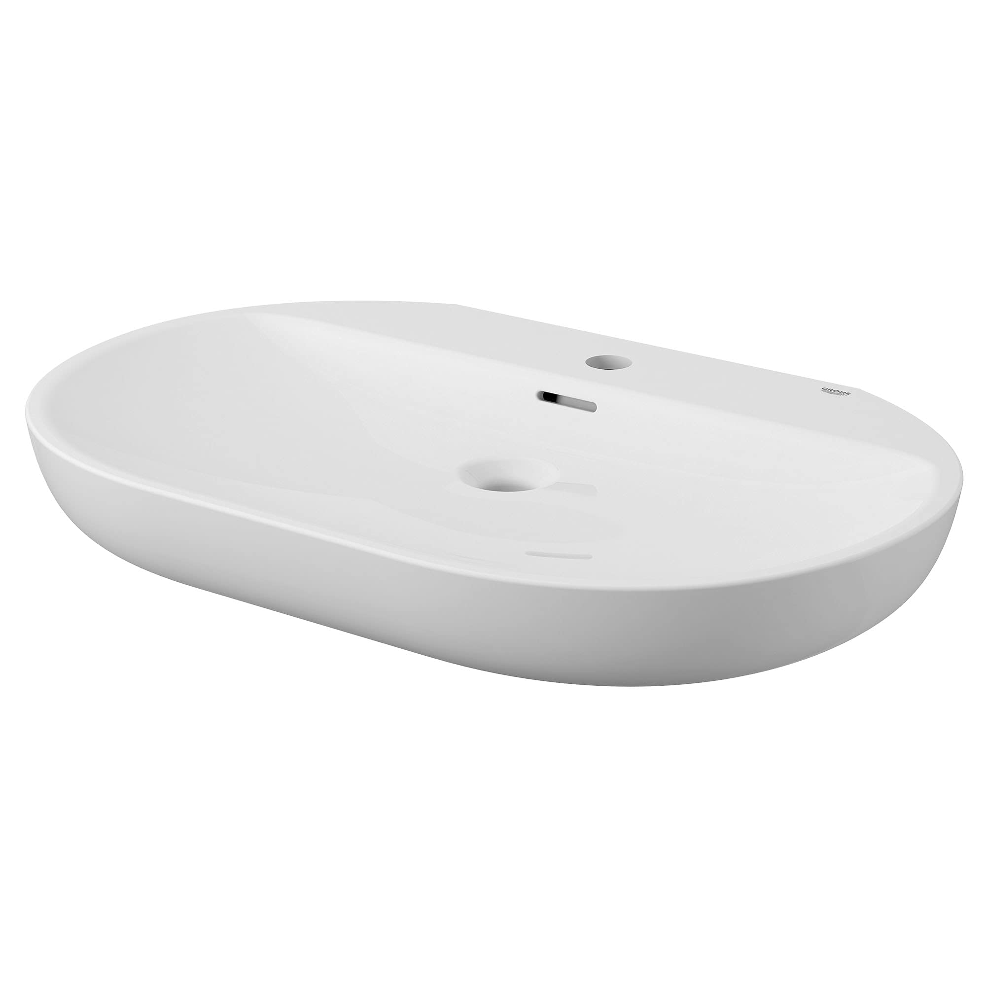 GROHE 39669000 Essence Bathroom Sink Faucet - Alpine White Finish - Single Handle Waterfall Spout for Modern Bathroom & Powder Room Renovation