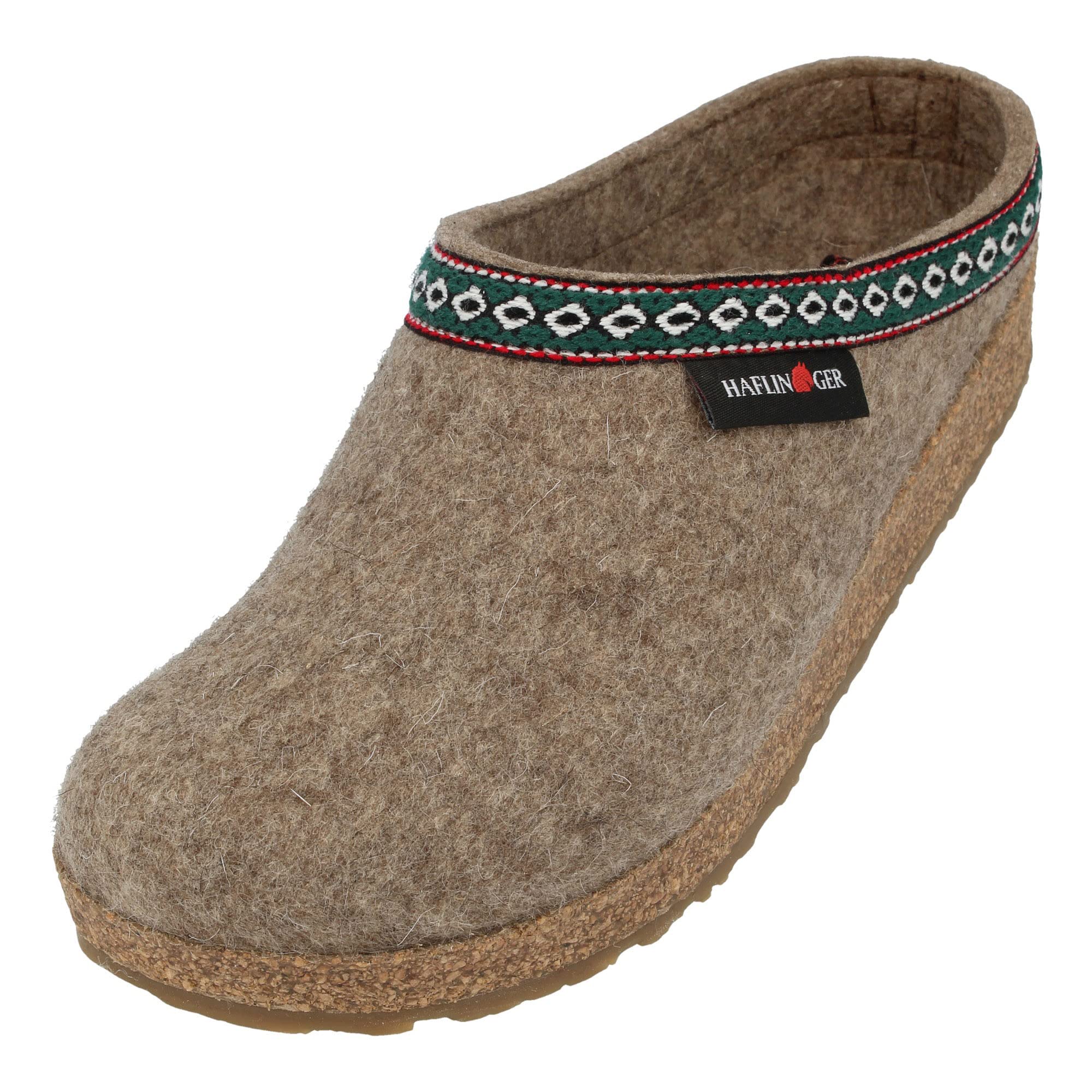 HAFLINGER Women's Grizzly Classic Wool Slippers - Cozy Indoor House Shoes for Winter Comfort & Warmth at Home