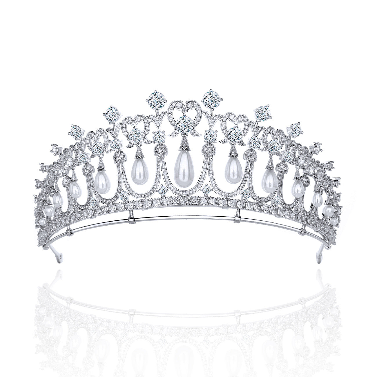 Cambridge Lover's Knot Tiara - Classic European Royal Style Pearl Bridal Crown for Weddings | Elegant CH10018 Replica | Perfect for Bridal Showers, Royal-Themed Events & Vintage Photo Shoots
