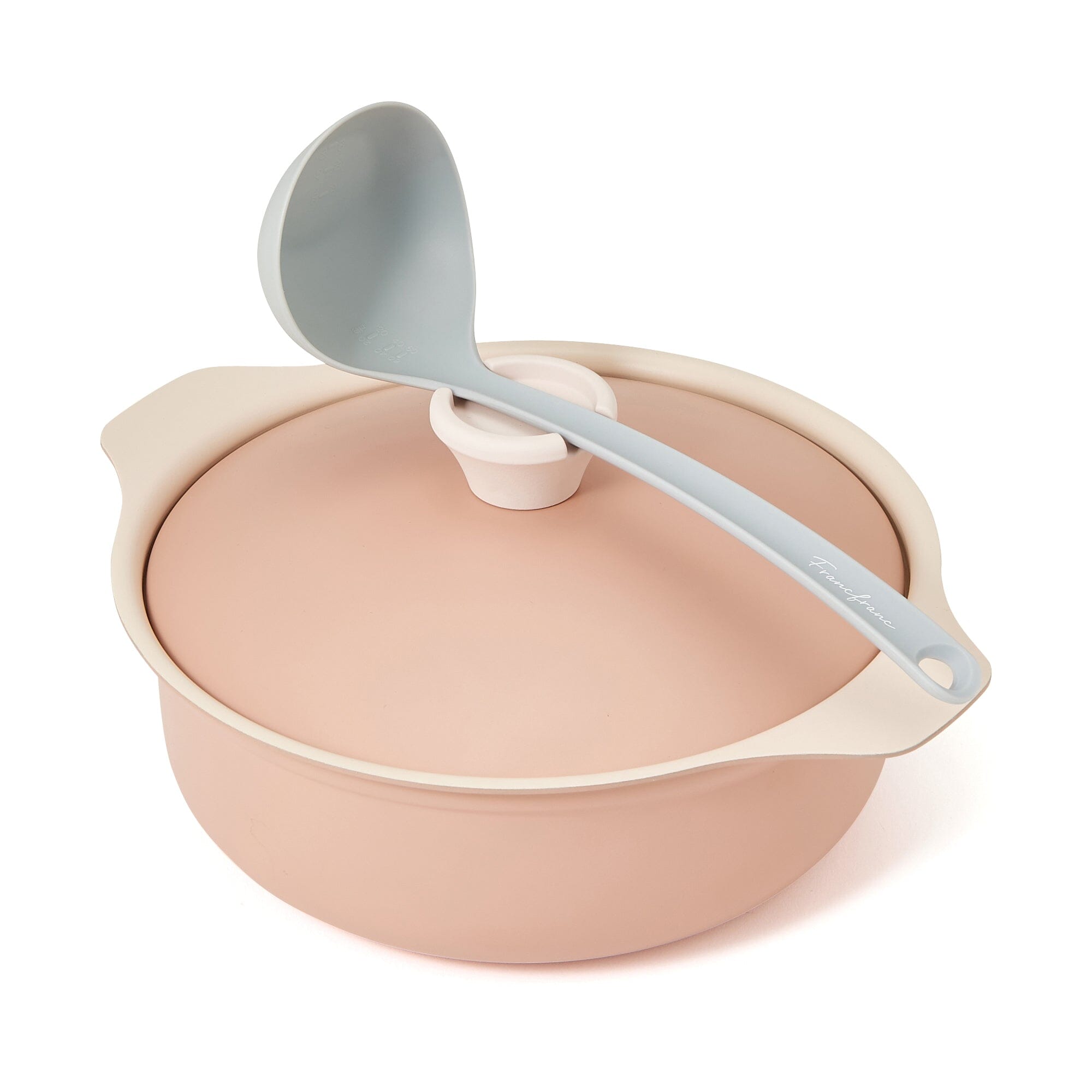 24cm Bicolor Lightweight Non-Stick Cooking Pot - Pink for Easy Cooking, Perfect for Camping & Small Kitchens
