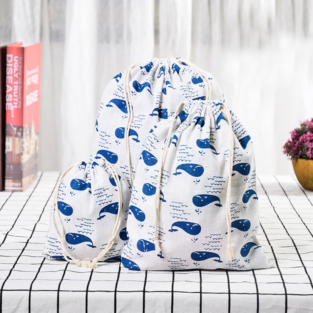 5-Pack Cotton Canvas Drawstring Storage Pouches - Breathable, Dust-Proof Shoe & Travel Organizer Bags for Shoes, Accessories & Small Items (05-TRV-BG1) - Perfect for Travel, Gym, Home & Office Organization