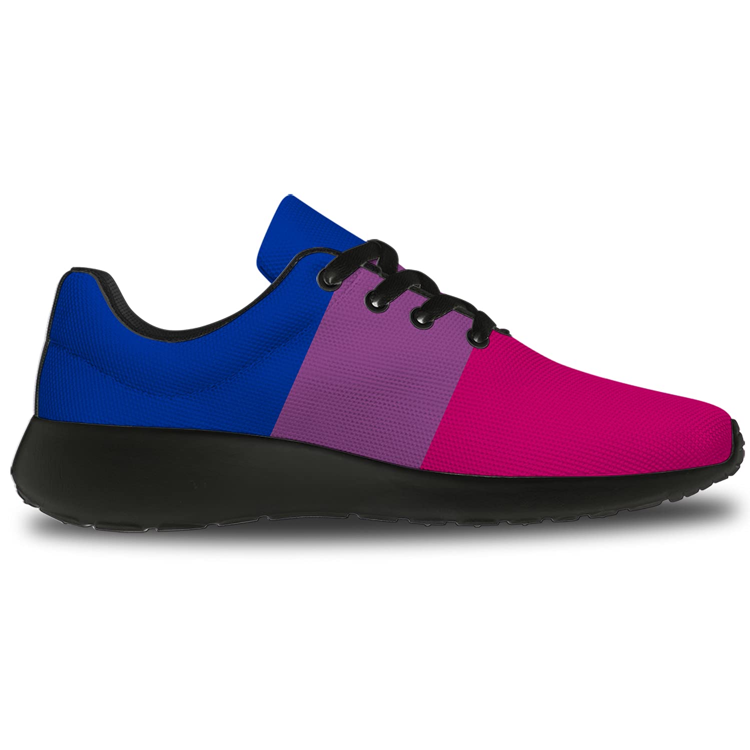 Unisex LGBTQ+ Pride Running Shoes - Bisexual Flag Design Sneakers for Men & Women - Comfortable Walking & Tennis Shoes - Size 10 Men/11.5 Women in Black - Perfect for Pride Parades, Workouts & Everyday Wear