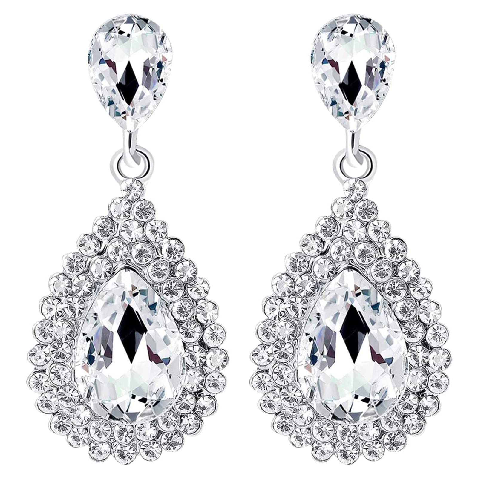 Trendy Cubic Zirconia Rhinestone Moon Hook Earrings for Women - Elegant Gold Fashion Jewelry Gift for Birthday, Party & Wedding