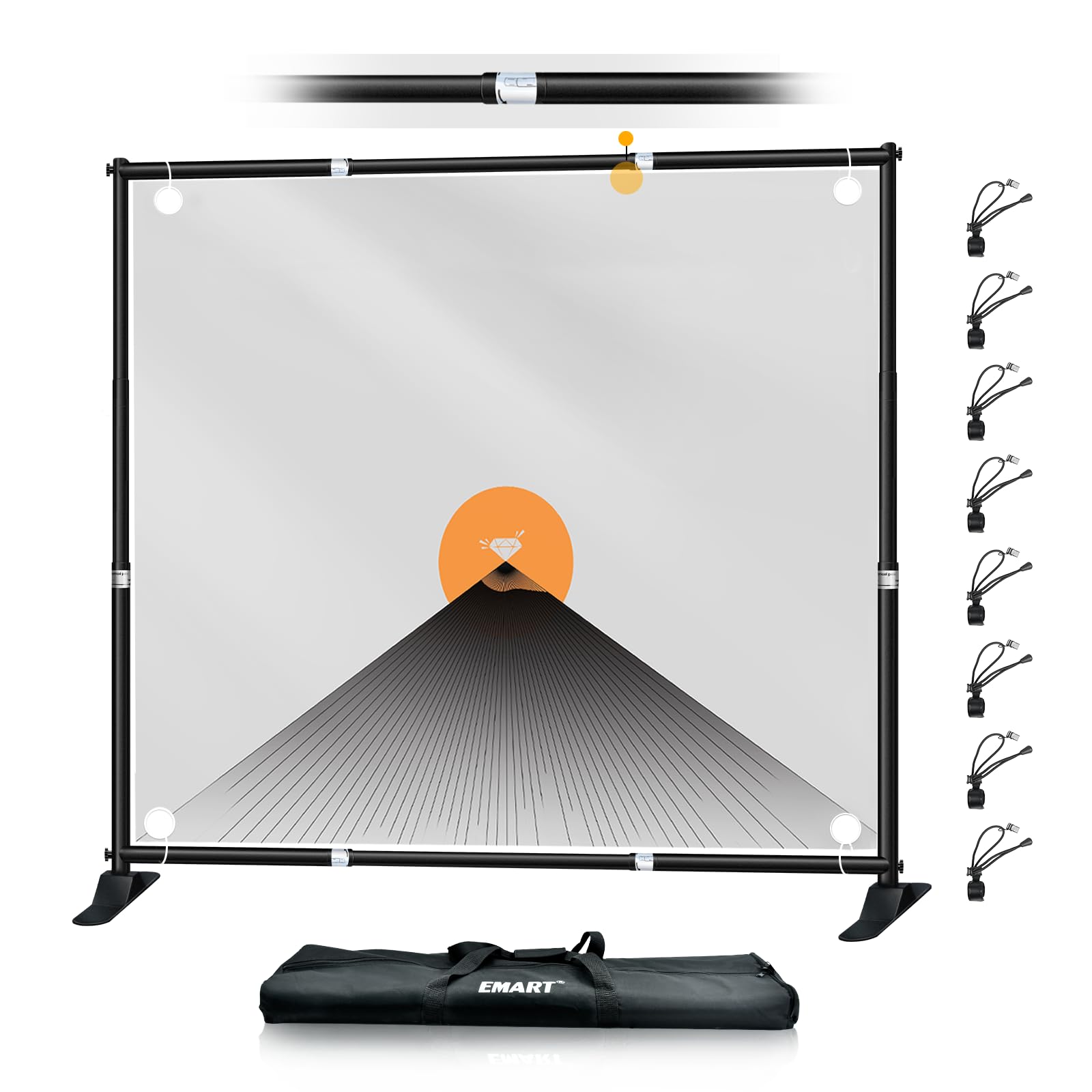 EMART 10x10 ft Heavy Duty Banner Backdrop Stand Kit - Adjustable Frame for Step & Repeat Backdrops - Perfect for Photography, Trade Shows, Photo Booths, Events & Branding Displays