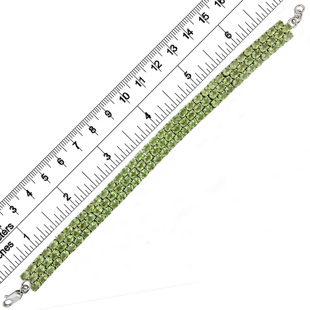 August Birthstone Bracelet - Sterling Silver Tennis Bracelet with Green Peridot Charm | Elegant Fine Jewelry for Women, Mom & Daughter | Perfect Birthday Gift, Anniversary Present | 7