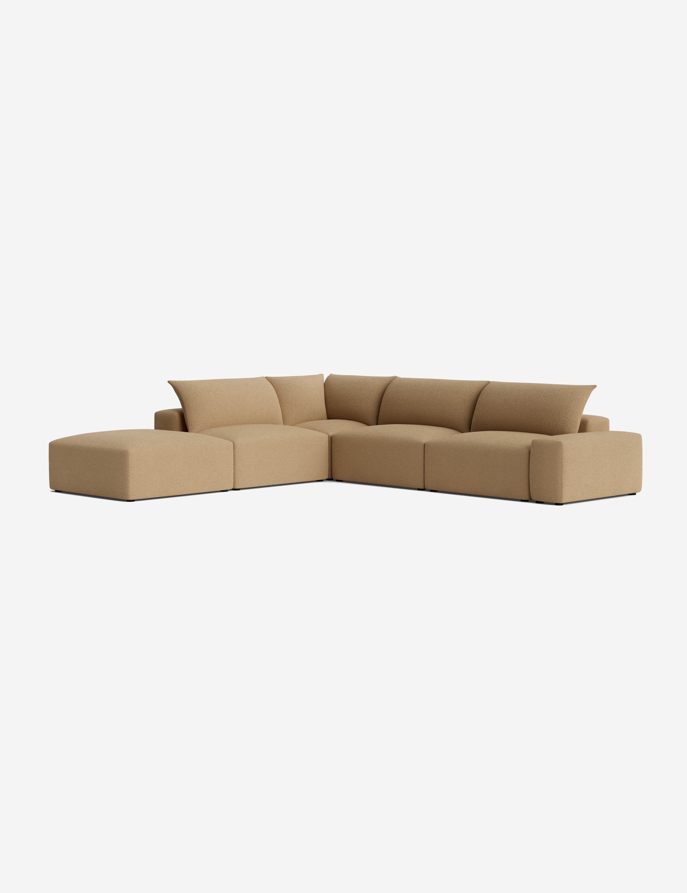 Brinley Chaise Sectional Sofa - Modern L-Shaped Couch with Chaise Lounge for Living Room, Family Room & Home Theater - Comfortable Fabric Upholstery