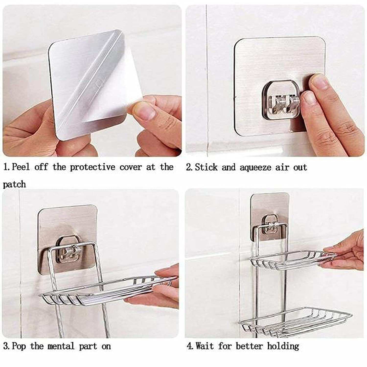 RIOMAX Stainless Steel Wall Mounted Double Layer Soap Dish Holder - Bathroom & Kitchen Soap Organizer with Drainage (Silver, Pack of 1) | Perfect for Showers, Sinks & Countertop Organization